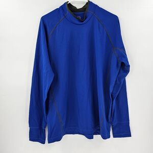 Rei long sleeve fleece shirt large hiking hunting outdoors warm blue mens